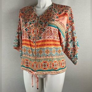 Chico's Colorful Kimono sleeve jacket